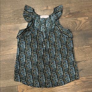 The Impeccable Pig Blue and Black Patterned Blouse